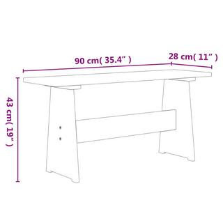 VidaXL Table à manger avec banc bois  