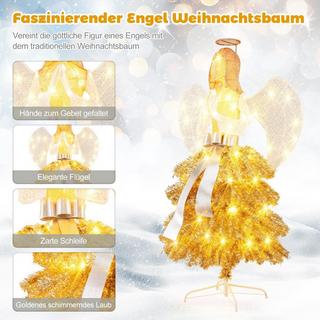 Northix Künstlicher Weihnachtsbaum mit Engelsfigur Weihnachtsdeko mit warmweißen LED-Lichtern  