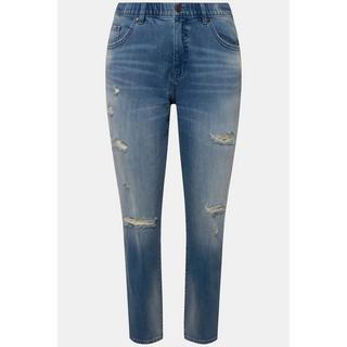 Ulla Popken  Boyfriend-Jeans, Destroy-Effekte, Komfortbund 