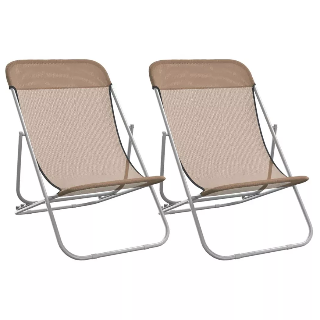 VidaXL - Strandstuhl stahl, One Size, Beige