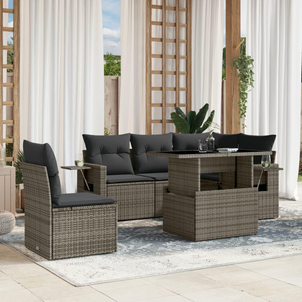 VidaXL set divano da giardino Polirattan  