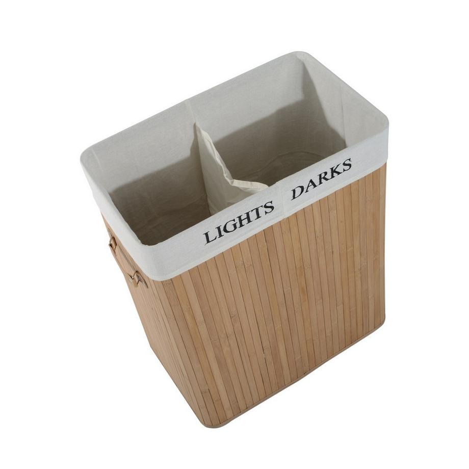 Northio Panier À Linge 100L Boîte À Linge Collecteur De Linge Avec Couvercle, Sac En Toile, Bambou, Naturel, 52X32X63Cm  