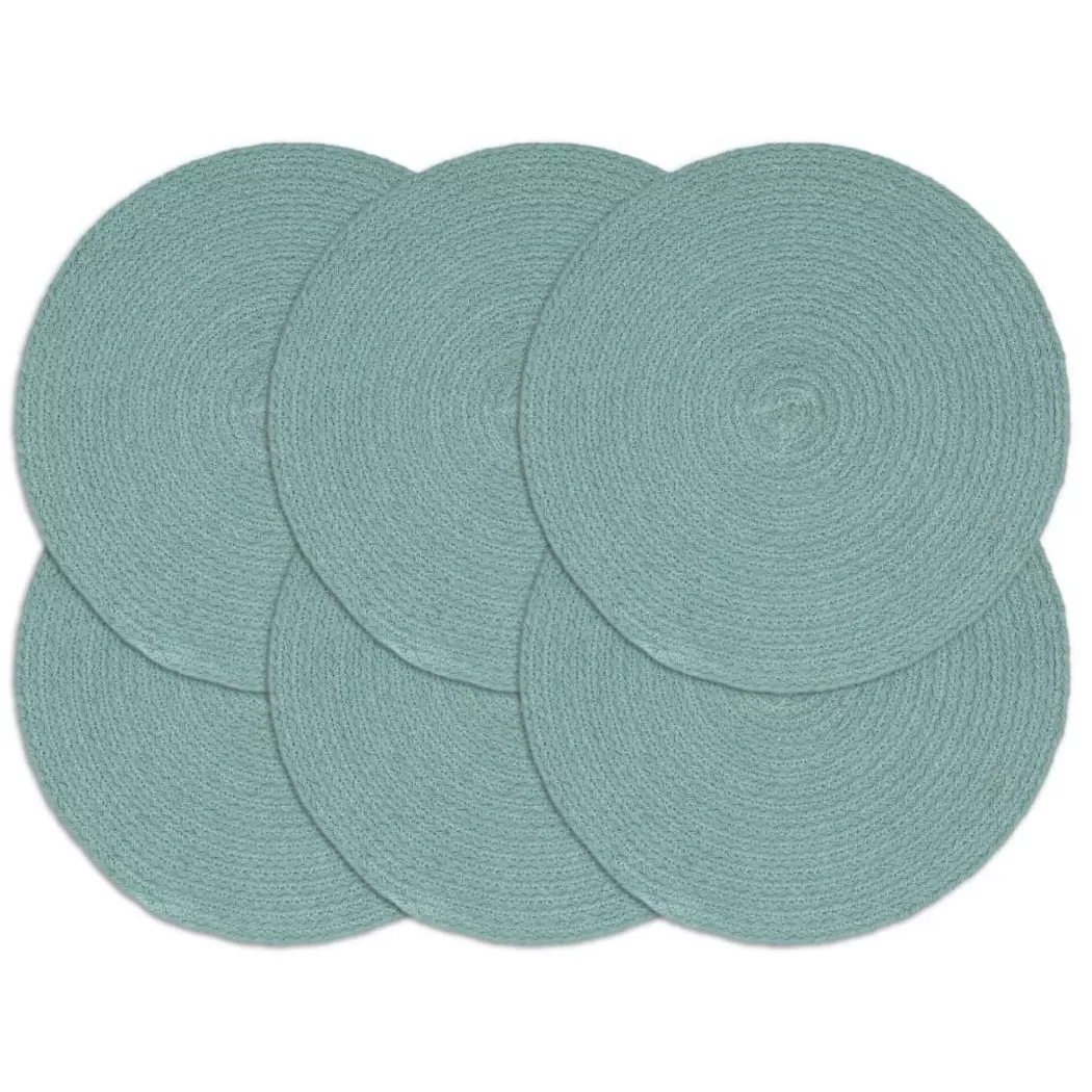VidaXL - Napperons  pcs rond coton coton, 6 Stück, Aquamarine