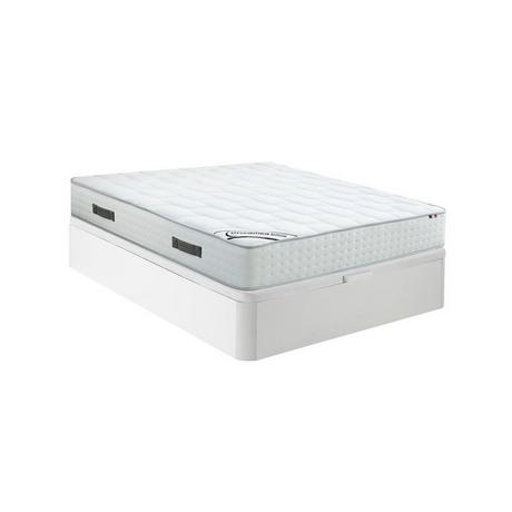 Vente-unique Ensemble 140 x 190 cm sommier coffre blanc + matelas ressorts ensachés 7 zones mousse à mémoire de forme ép.25cm - IONIA de DREAMEA  