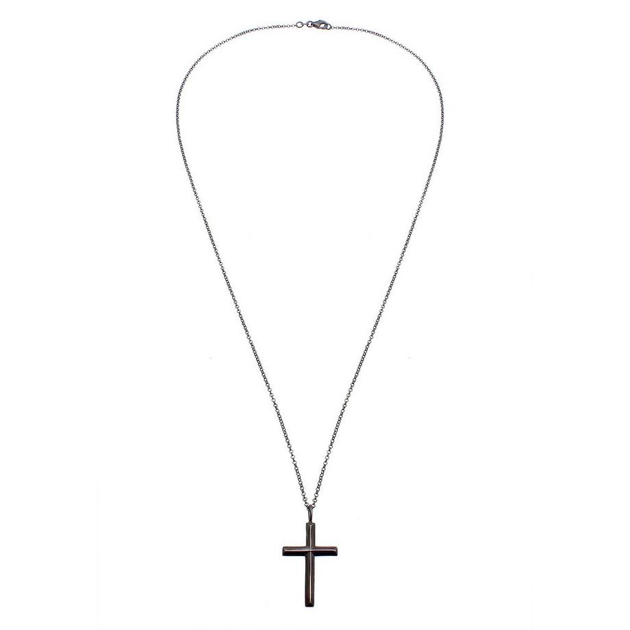 Kuzzoi  Halskette  Erbskette Kreuz Oxidiert Massiv 925 Silber 