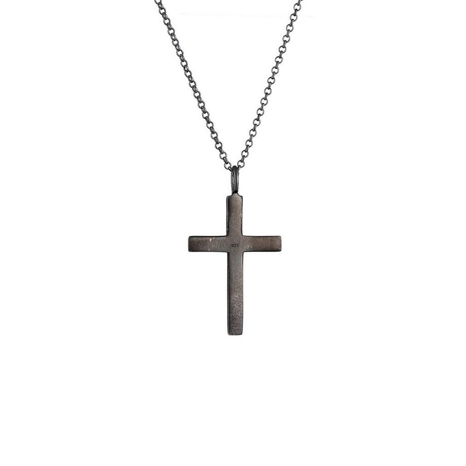 Kuzzoi  Halskette  Erbskette Kreuz Oxidiert Massiv 925 Silber 