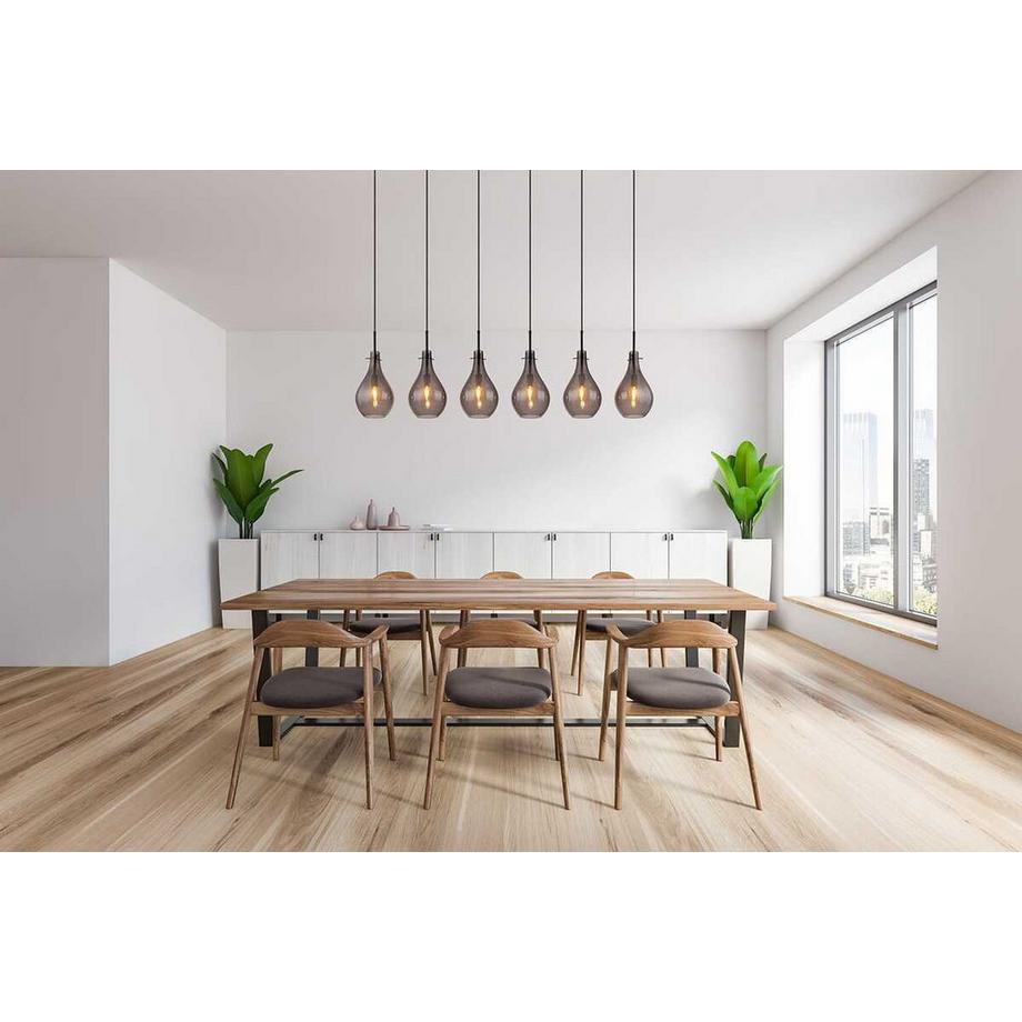 mutoni light Suspension Oskus métal noir mat 6xE14  