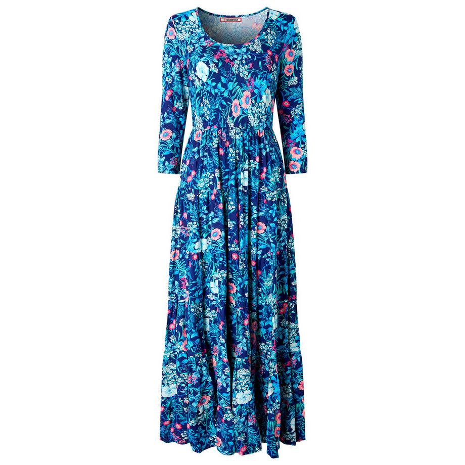 Joe Browns Abito Lungo Stropicciato Cotone Fantasia Floreale Colorata  