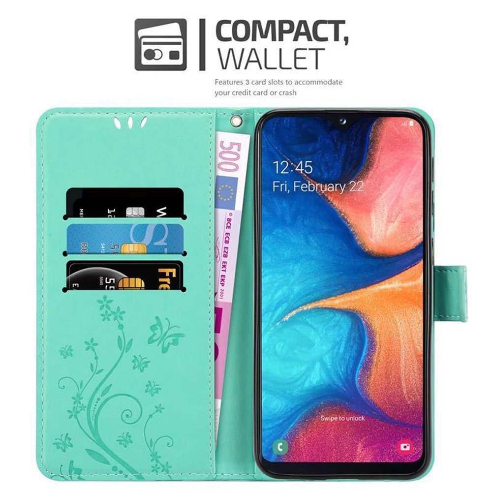 Cadorabo  Hülle für Samsung Galaxy A10e / A20e Blumen Design Magnetverschluss 