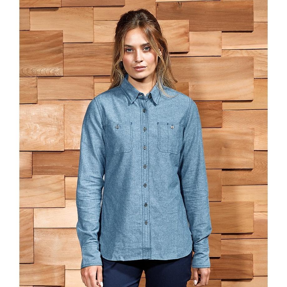 PREMIER Chemise à manches longues en chambray biologique  