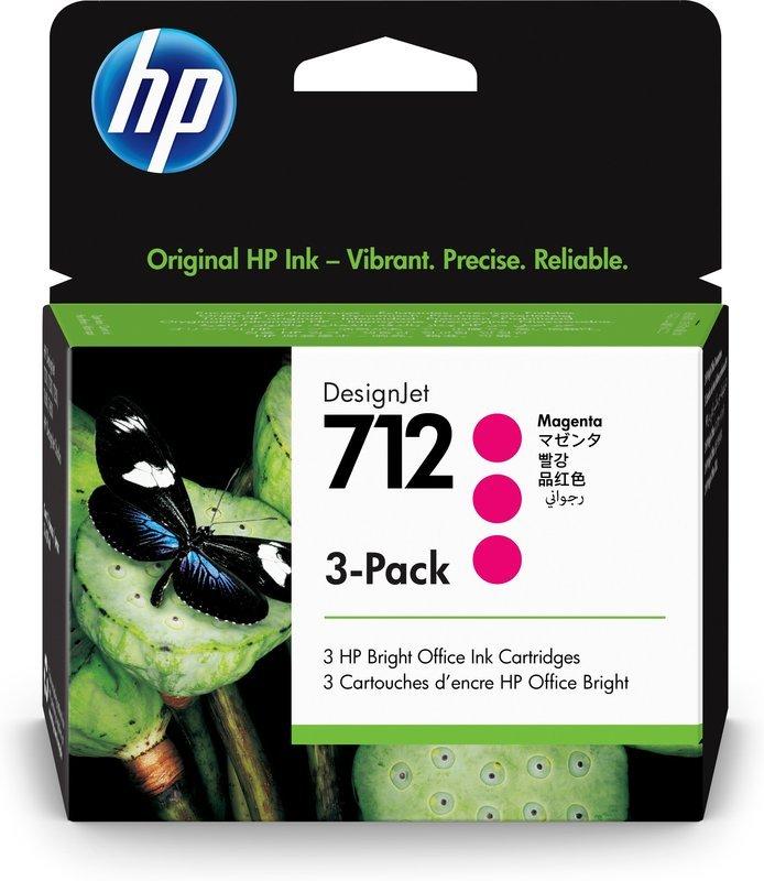 Hewlett-Packard  HP Tintenpatrone 712 magenta 3ED78A DesignJet T230/250/630 3 Stück 