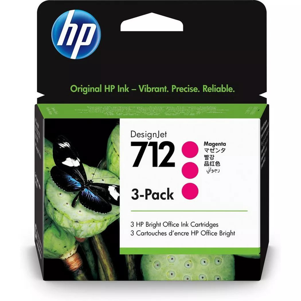 Hewlett-Packard – HP Tintenpatrone 712 magenta 3ED78A DesignJet T230/250/630 3 Stück, One Size