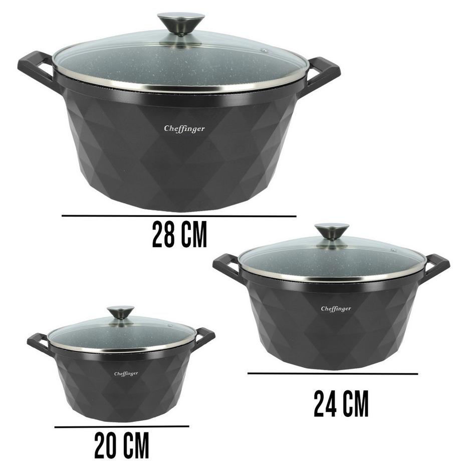 Cheffinger Ensemble de Cuisine 10 Pièce Motif Diamant  