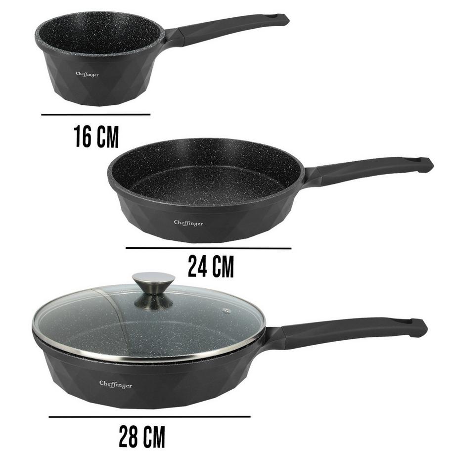 Cheffinger Ensemble de Cuisine 10 Pièce Motif Diamant  