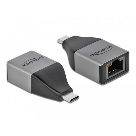 DeLock  Adattatore USB Type-C per Gigabit LAN 10/100/1000 Mbps – design compatto 