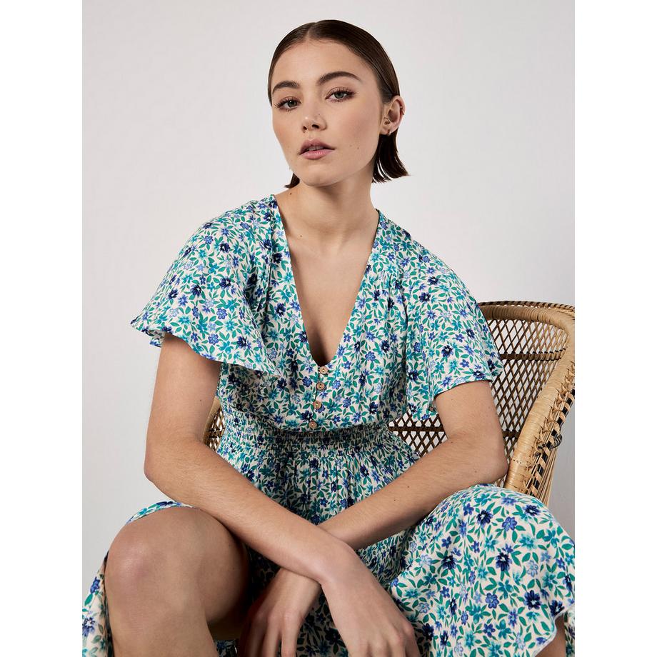 APRICOT Robe Courte Smockée Motif Zigzag  