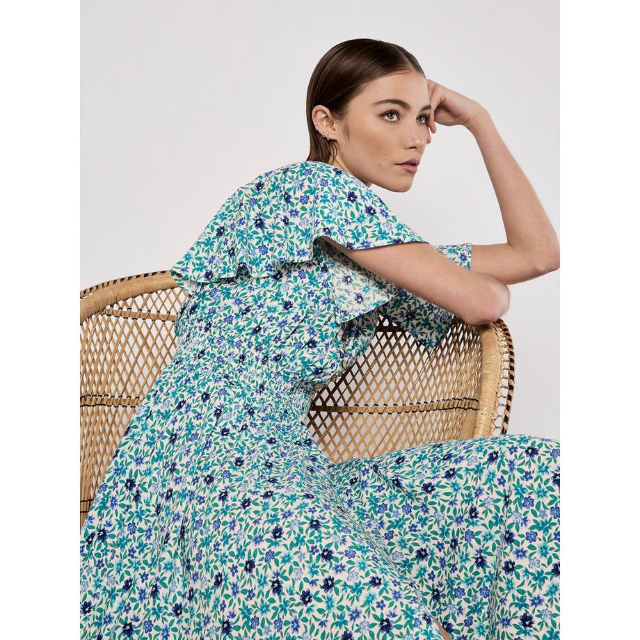 APRICOT Robe Courte Smockée Motif Zigzag  