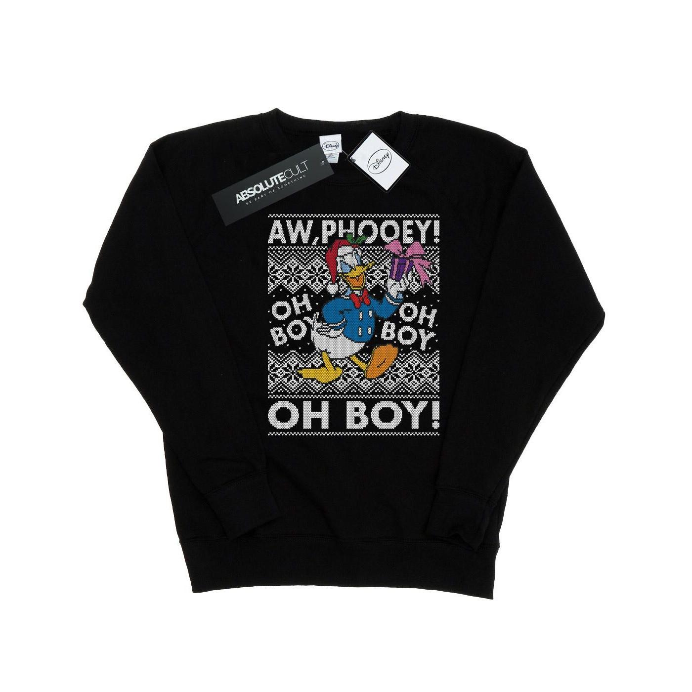 Image of Donald Duck Christmas Fair Isle Sweatshirt Damen Schwarz XL