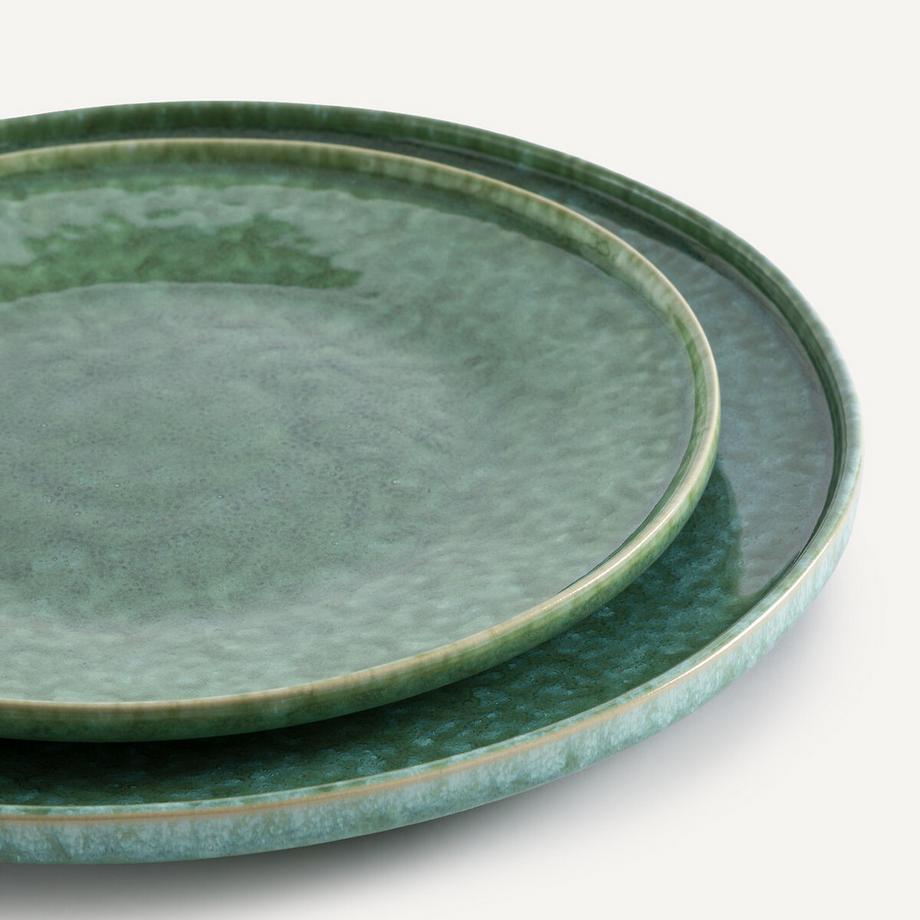 AM.PM Lot 4 assiettes dessert grès effet réactif  