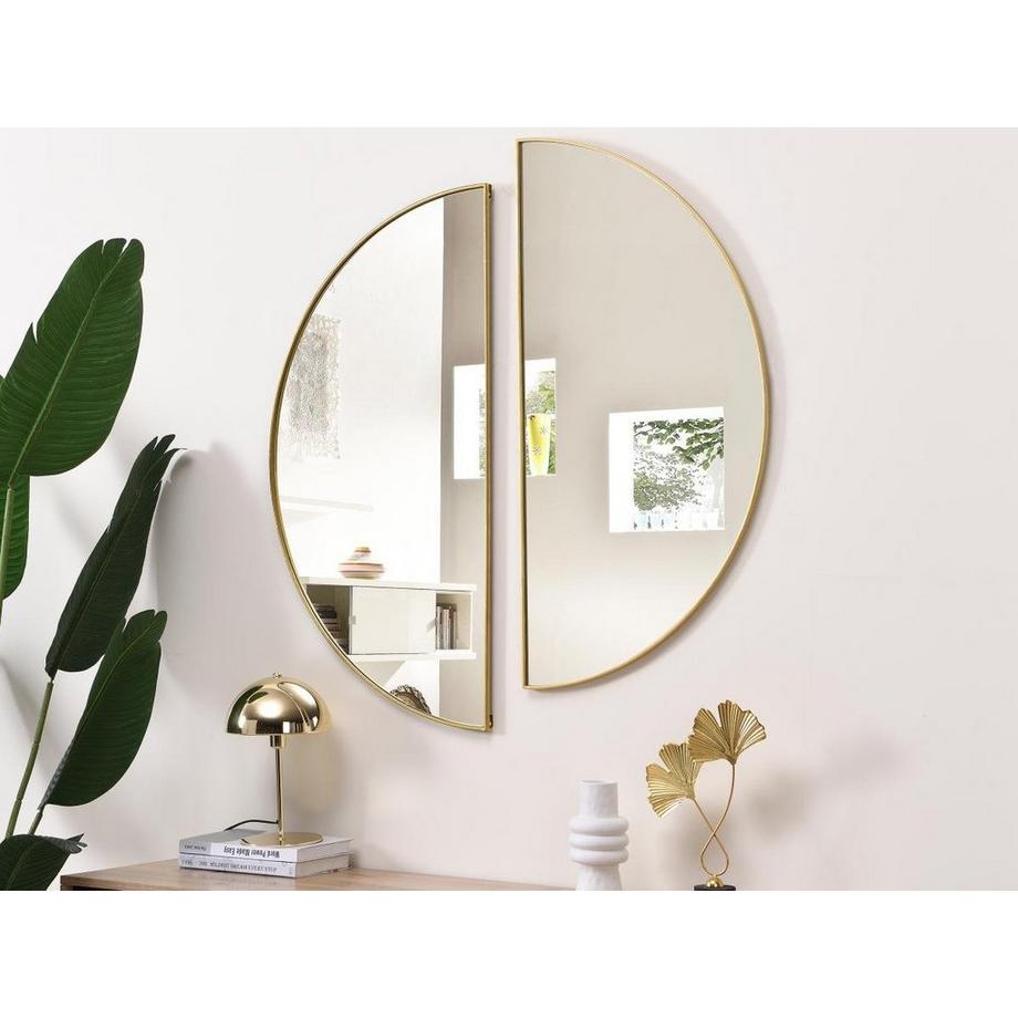 Vente-unique Miroir demi-cercle design en métal - L.50 x H.100 cm  - Doré - GAVRA  