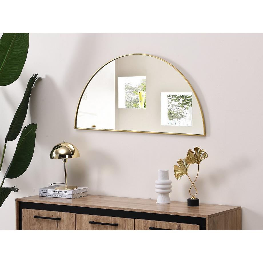 Vente-unique Miroir demi-cercle design en métal - L.50 x H.100 cm  - Doré - GAVRA  