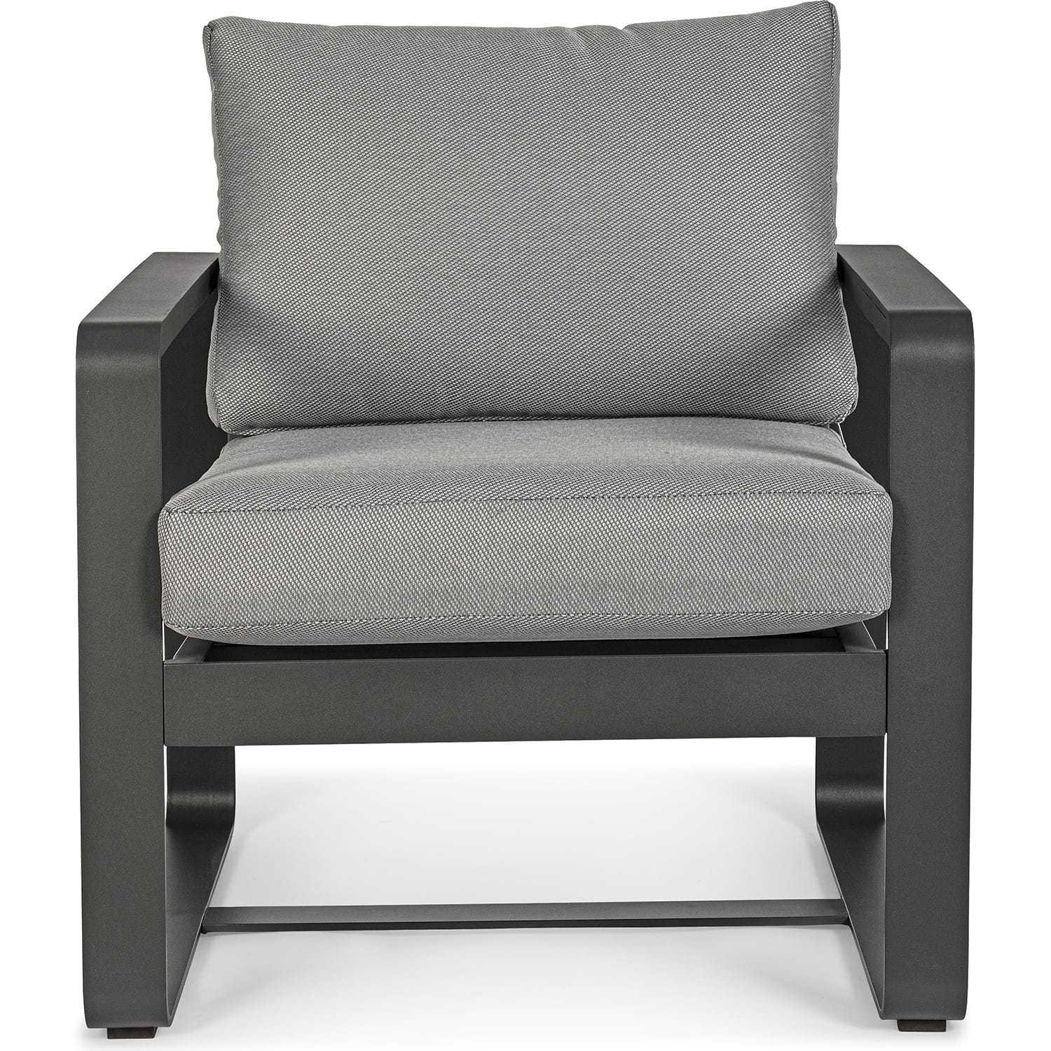 mutoni Fauteuil de jardin Merrigan avec coussins anthracite  