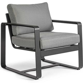 mutoni Fauteuil de jardin Merrigan avec coussins anthracite  