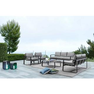 mutoni Fauteuil de jardin Merrigan avec coussins anthracite  