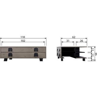 mutoni Couchtisch Derby Kiefer Smoke (FSC)  