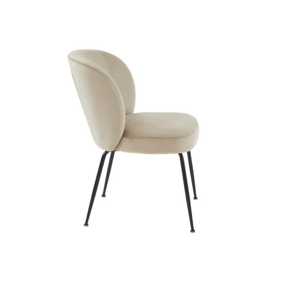 Vente-unique Lot de 6 chaises en velours et métal - Beige - POLPONA  