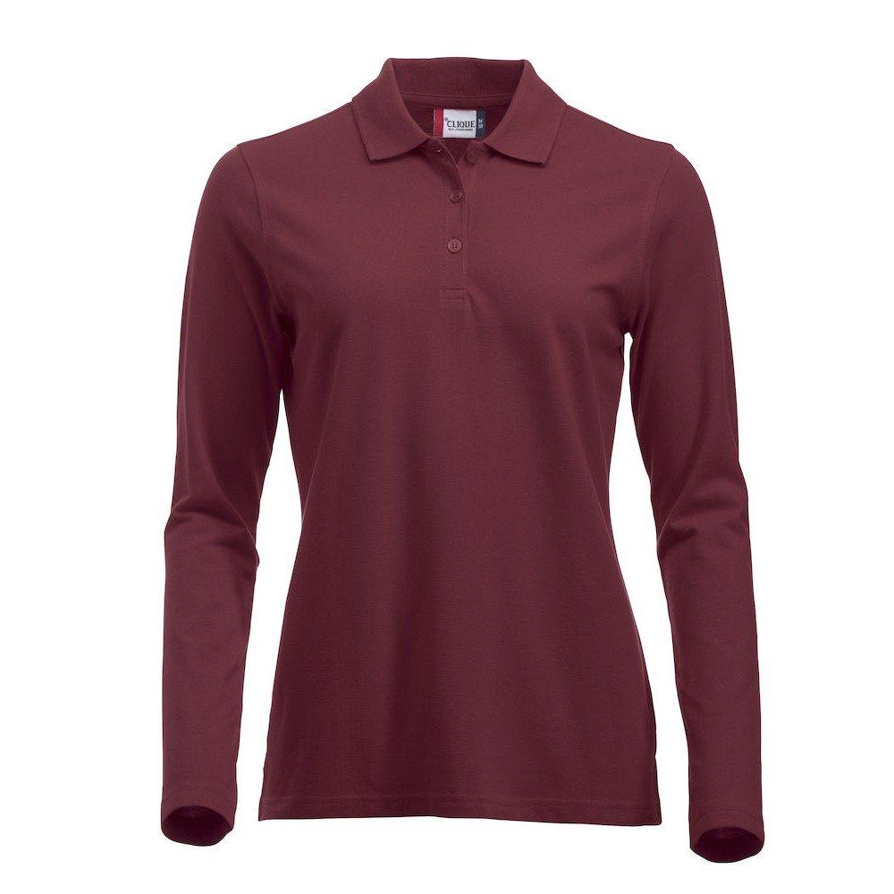 Image of Classic Marion Poloshirt Langärmlig Damen Weinrot M
