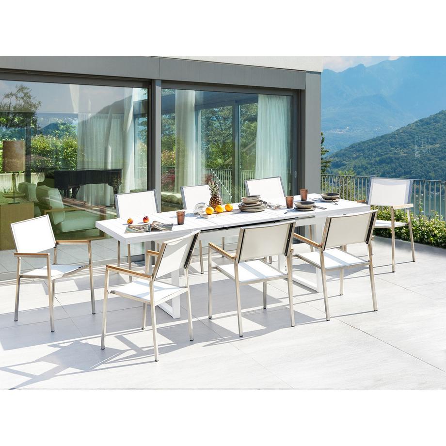 Beliani Garten-Essgruppe für 8 Personen aus Aluminium  VALCANETTO/GROSSETO  