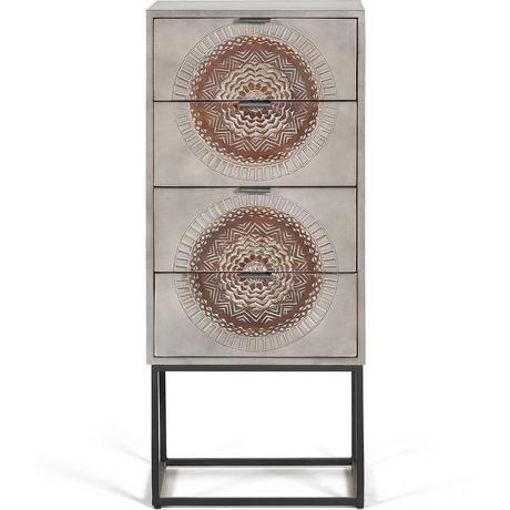 mutoni Commode haute Wood Mandala Mango 45x105  