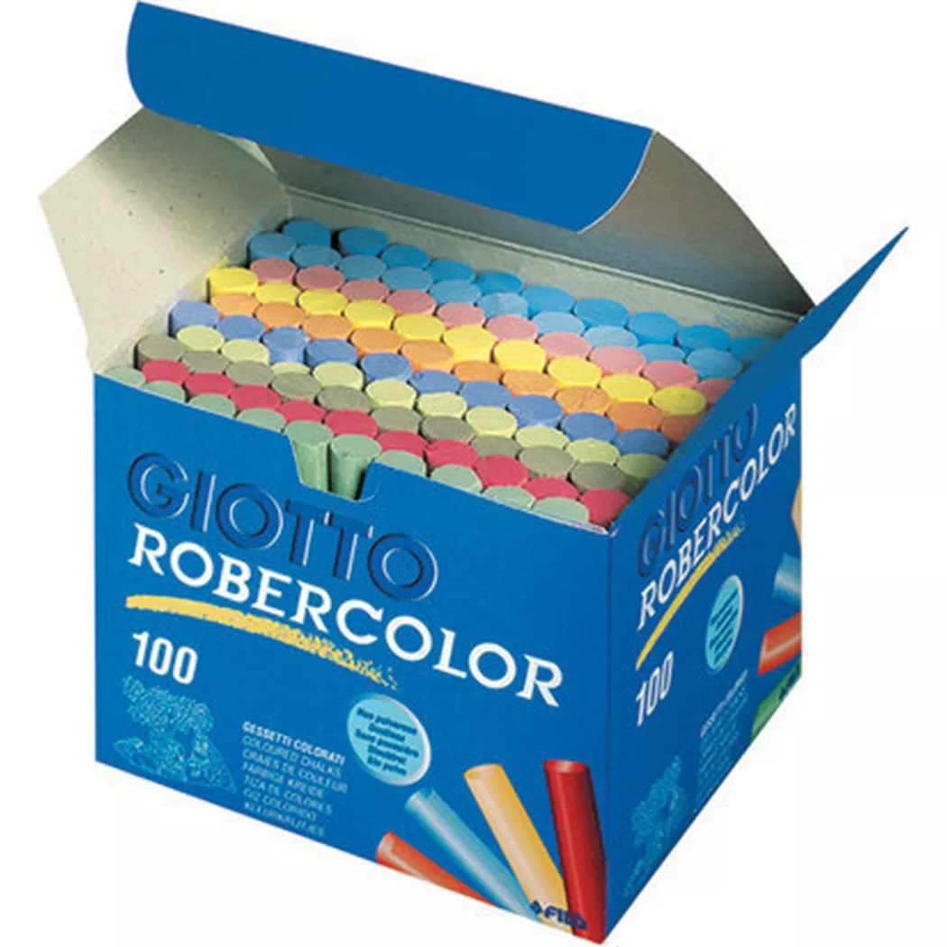 Giotto 539000 Robercolor Blackboard Chalk - Assorted Box 100