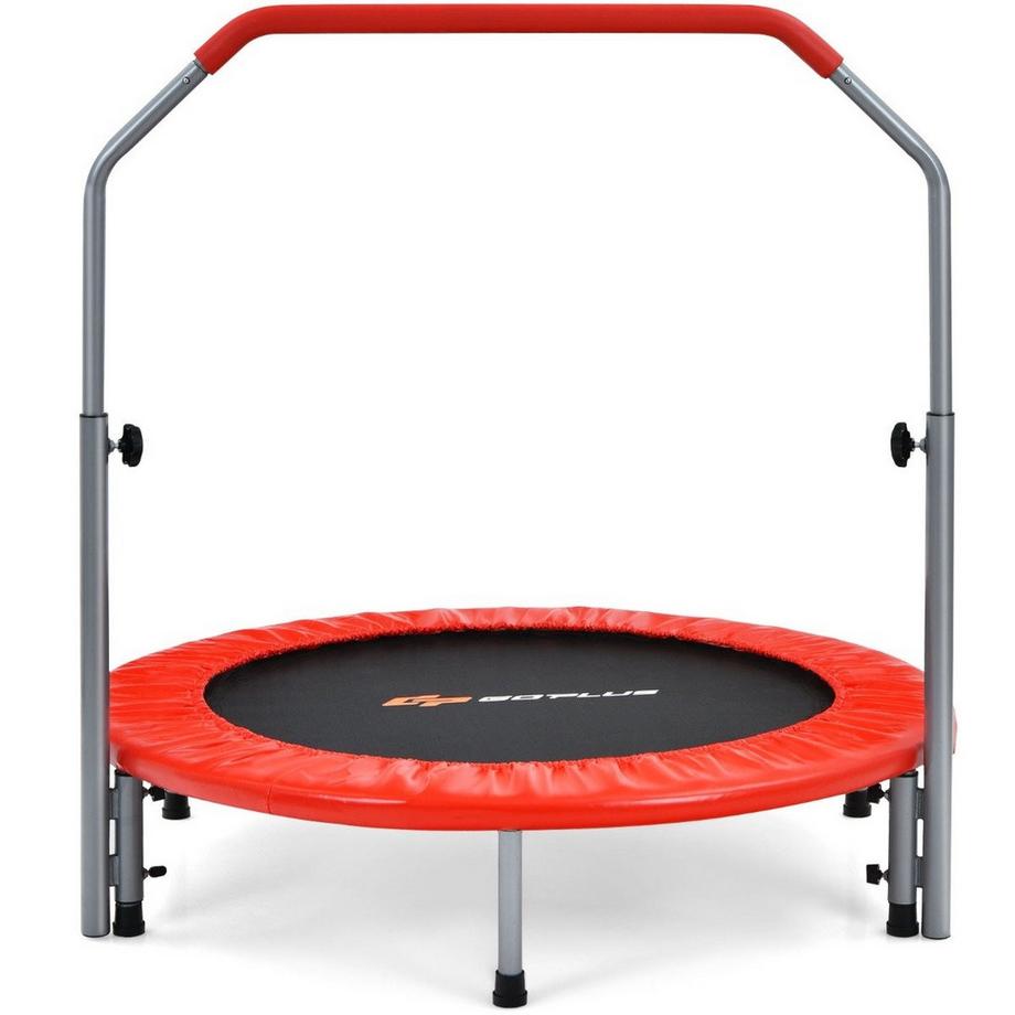 Northix  Mini trampolino pieghevole Ø101 cm con maniglia regolabile in altezza Trampolino fitness rosso 
