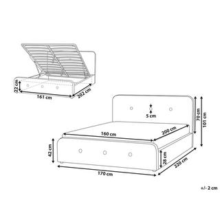 Beliani Bett mit Stauraum aus Polyester Retro RENNES  