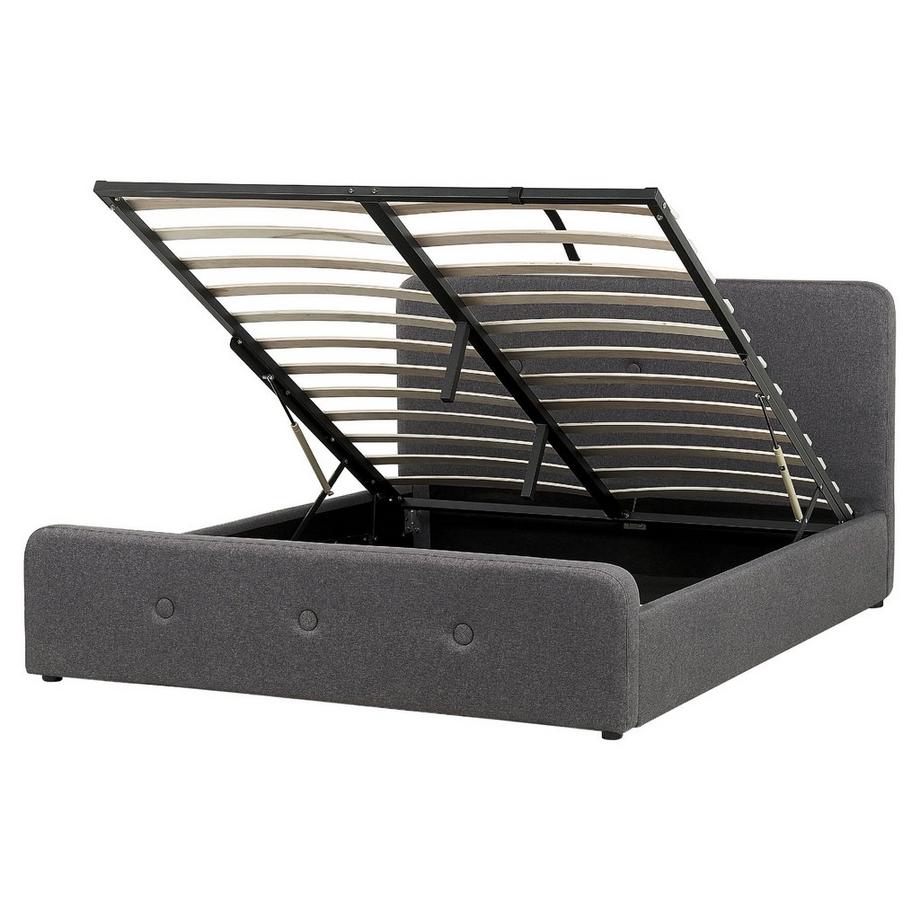 Beliani Lit ottoman en Tissu Rétro RENNES  