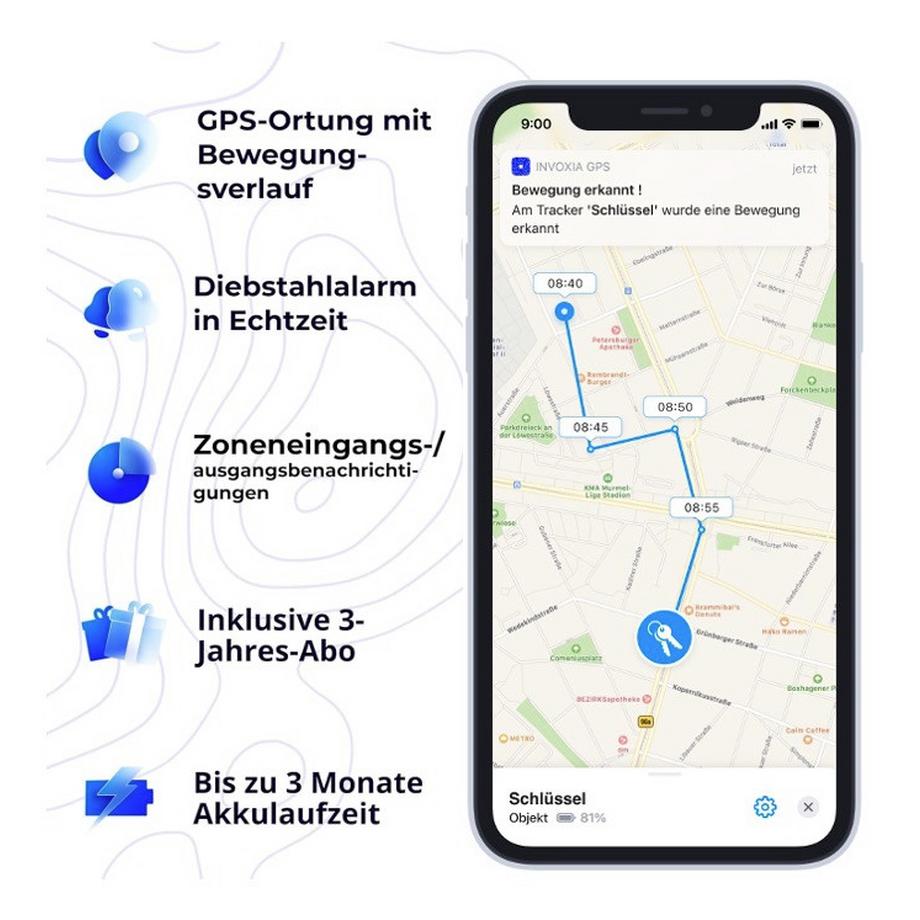 Invoxia  GPS Tracker Mini inkl. 3-Jahres Abo 