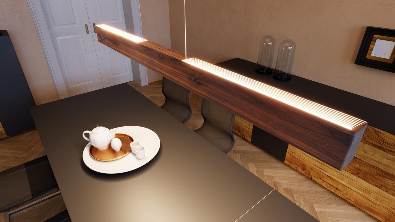 Image of Pendelleuchte Tentorium Fossa - Nussbaum - 1500 Pendelleuchte Tentorium Fossa - Nussbaum - 1500