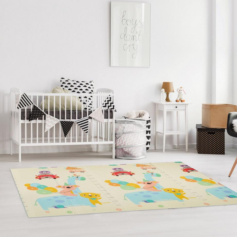 B2X Tapis de jeu pliable avec de jolis motifs d'animaux  