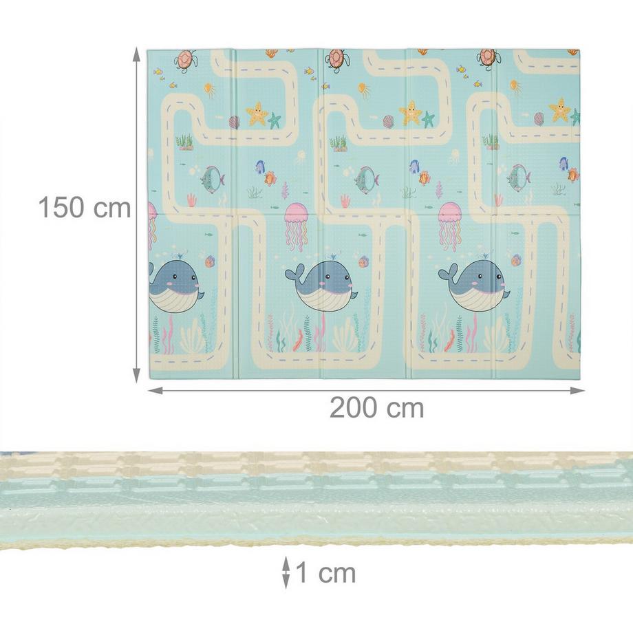 B2X Tapis de jeu pliable avec de jolis motifs d'animaux  