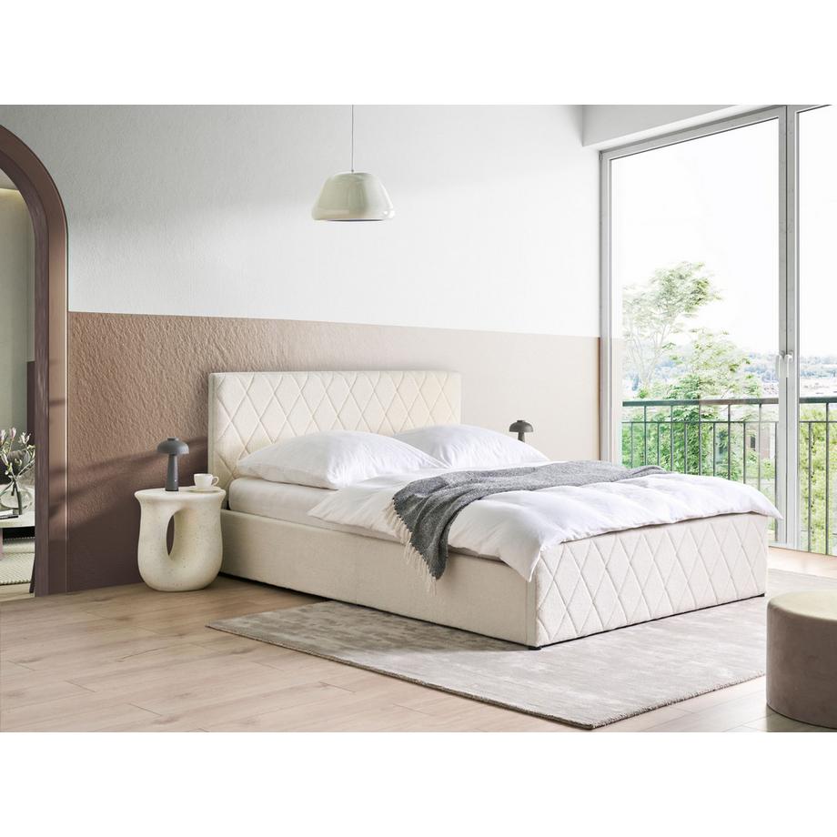 Beliani Lit ottoman en Bouclé  ROCHEFORT  