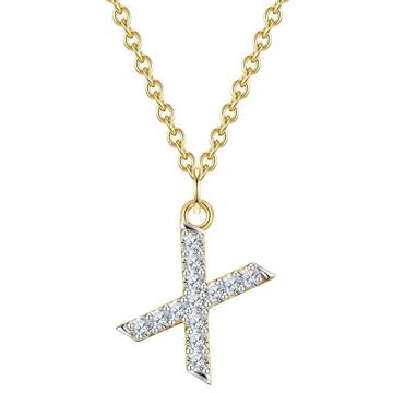 Femme Collier en argent Lettre X