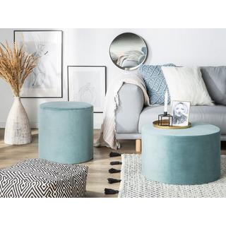 Beliani Pouf en Velours Moderne LOVETT  