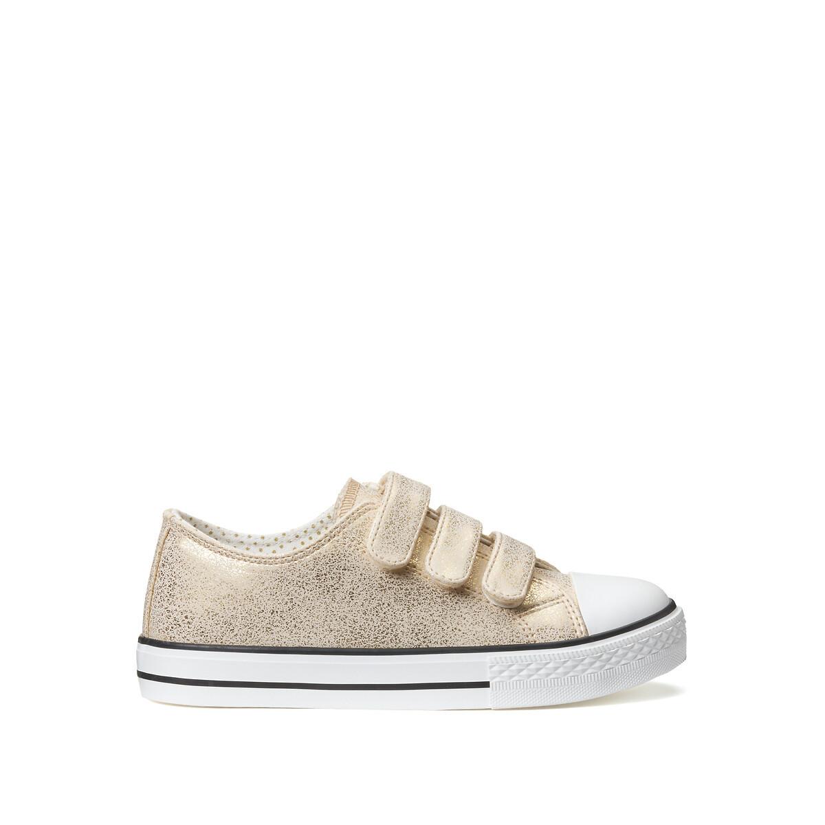 Image of Goldfarbene Sneakers Mit Klettverschluss Unisex Gold 35
