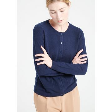 LILLY 4 Strickjacke mit tailliertem Rundhalsausschnitt - 100% Kaschmir