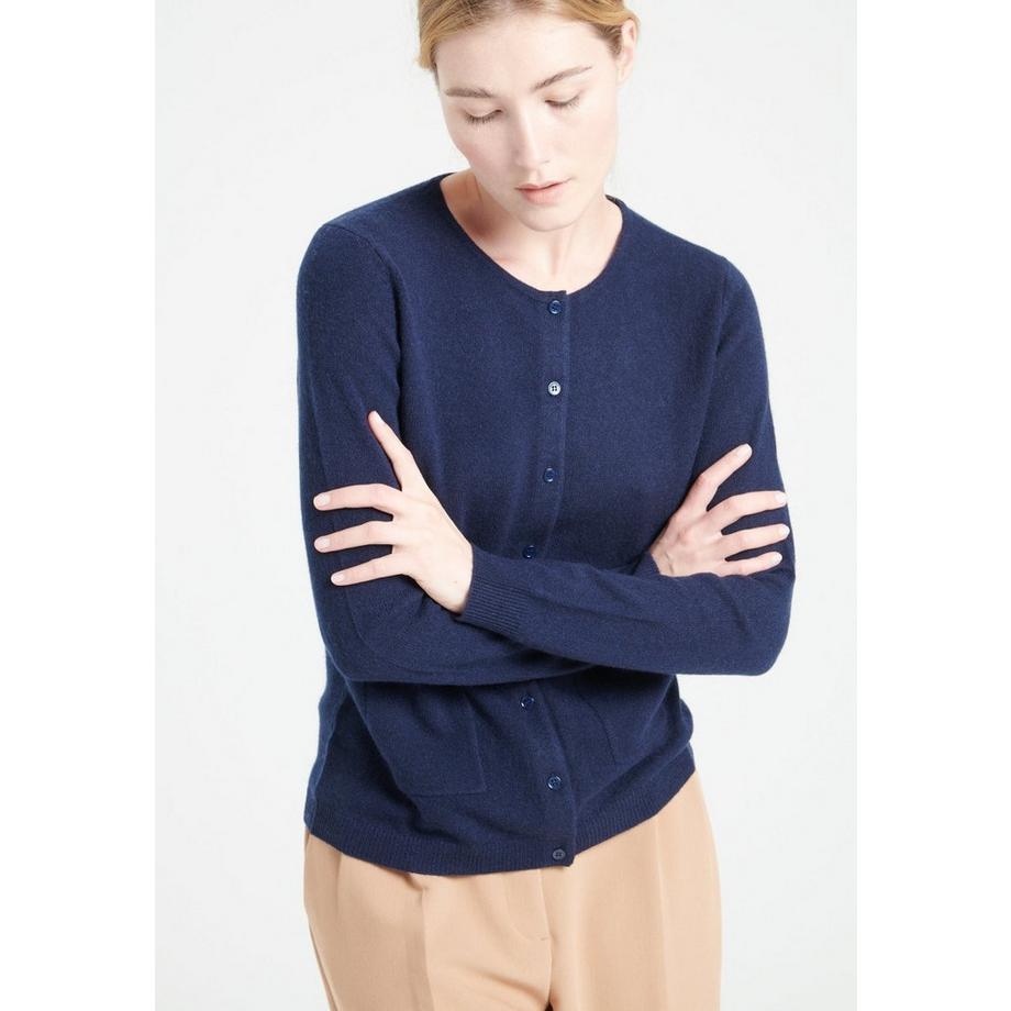 LILLY 4 Cardigan col rond cintré - 100% cachemire
