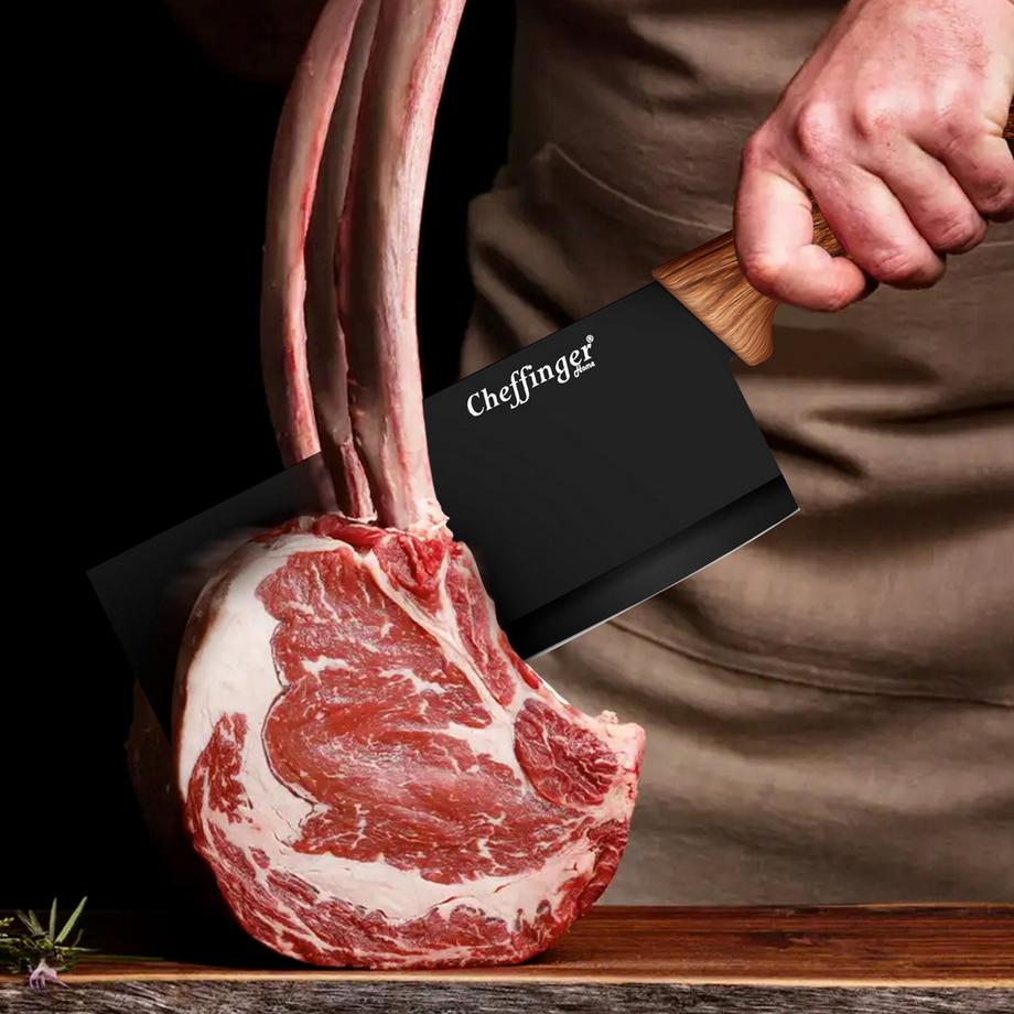 Cheffinger Set de Couteaux 7 Pièces Manches Aspect Bois  