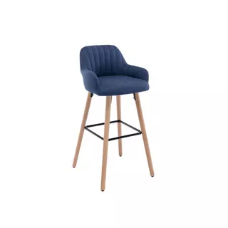 Vente-unique Barhocker - Stoff & Buche - Blau - ELEANA  