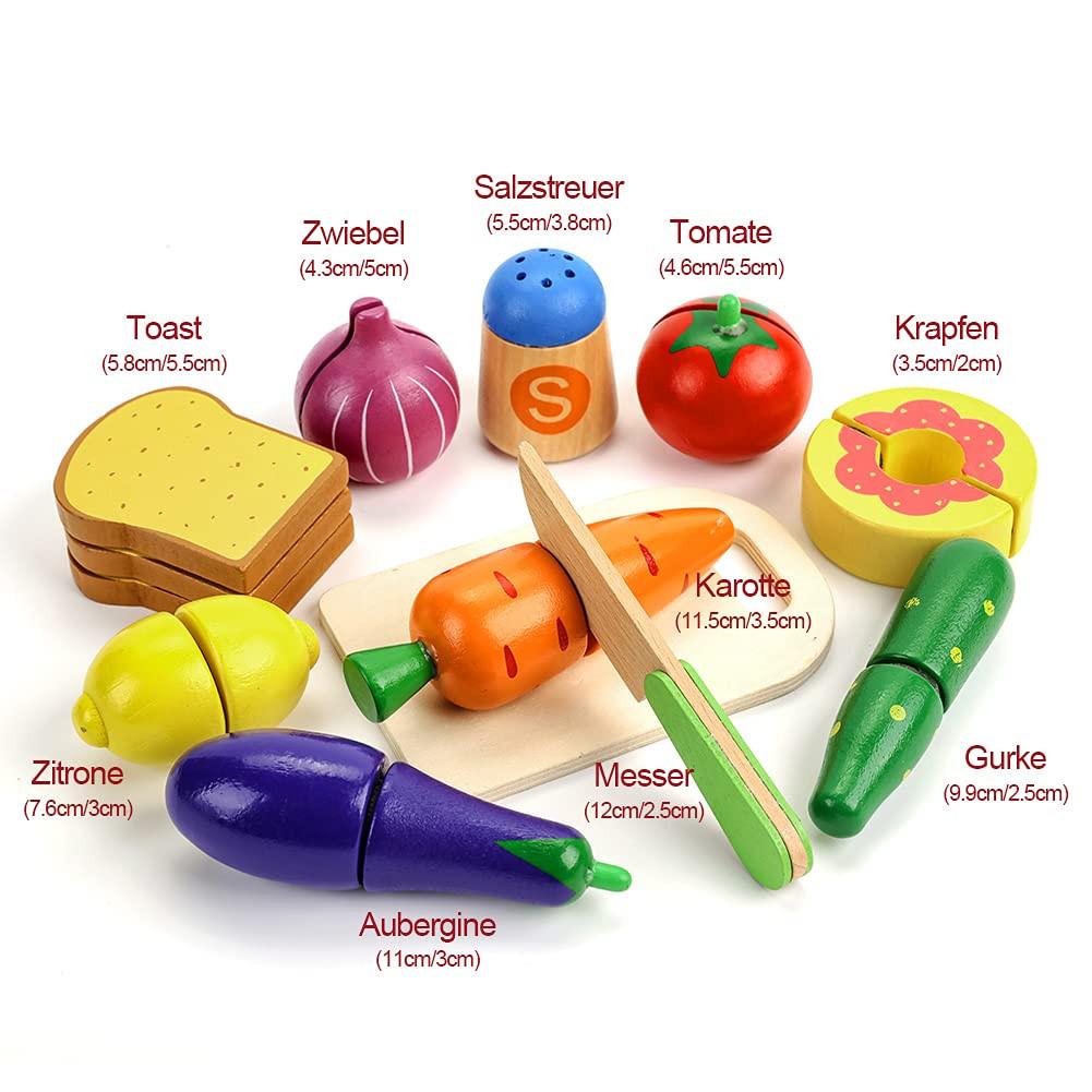 Activity-board  Zubehör für die Küche, Kinderkochgeschirr mit Edelstahltöpfen und -pfannen, Schürze und Kochmütze, Rollenspielset für Gemüse 